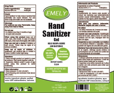 480 mL Gel (Emely Hand Sanitizer Gel 480 mL)